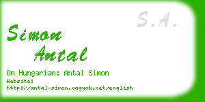 simon antal business card